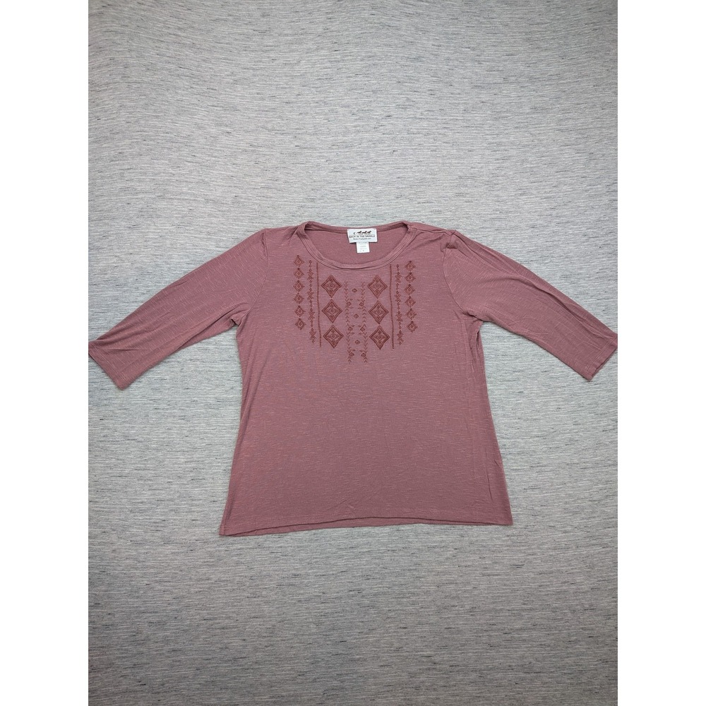 Back In‎ The Saddle Shirt Womens Medium Aztec Embroidered Boho USA Cowgirl Rodeo